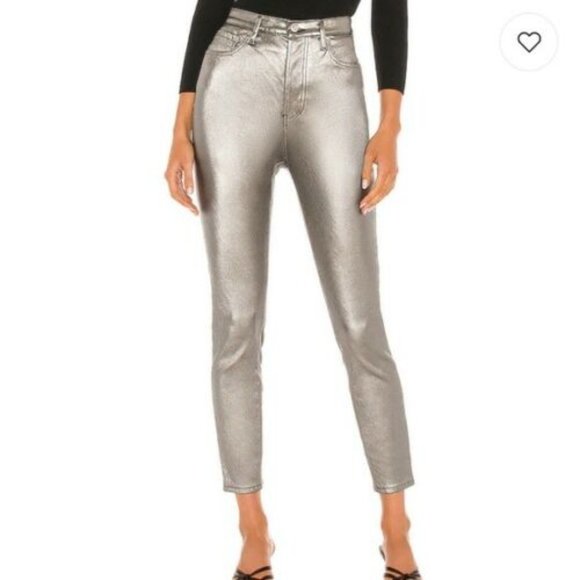 Free People Denim - Free People Womens Silver Phoenix Coated Skinny Casual Denim Jeans Size 24